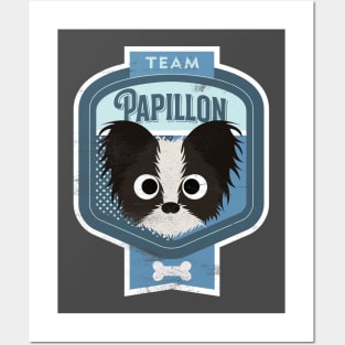 Team Papillon - Distressed Butterfly Dog Beer Label Design Posters and Art